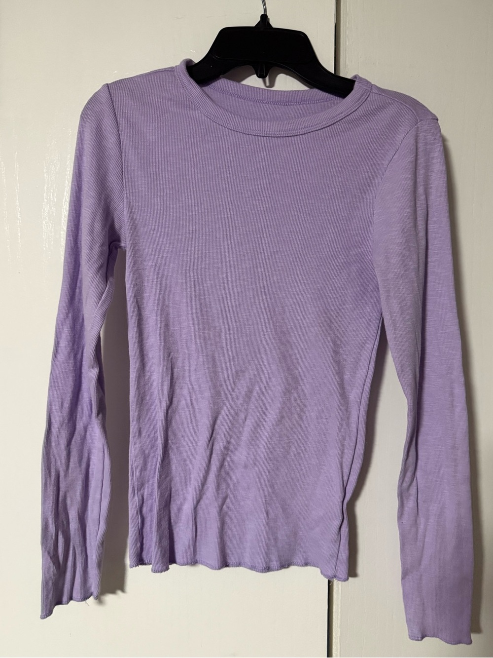 wild fable Lavender Ribbed Long Sleeve Crewneck Top